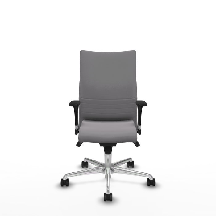 PIQUERAS Y CRESPO Silla Albacete Confidente Gris con Mecanismo Sincro y Base de Aluminio