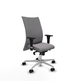 PIQUERAS Y CRESPO Silla Albacete Confidente Gris con Mecanismo Sincro y Base de Aluminio