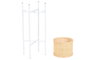 DKD Home Decor Set de 3 Maceteros de Bambú y Metal Blanco y Natural