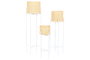 DKD Home Decor Set de 3 Maceteros de Bambú y Metal Blanco y Natural