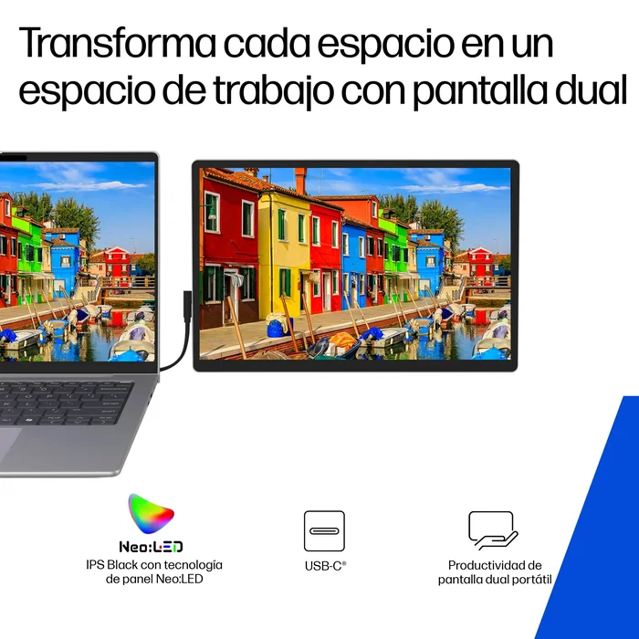 HP Monitor Portátil Series 5 Pro 514PN 14 pulg WQXGA Plata