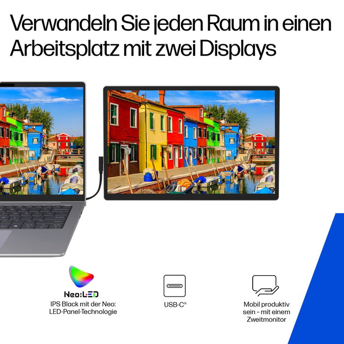 HP Monitor Portátil Series 5 Pro 514PN 14 pulg WQXGA Plata
