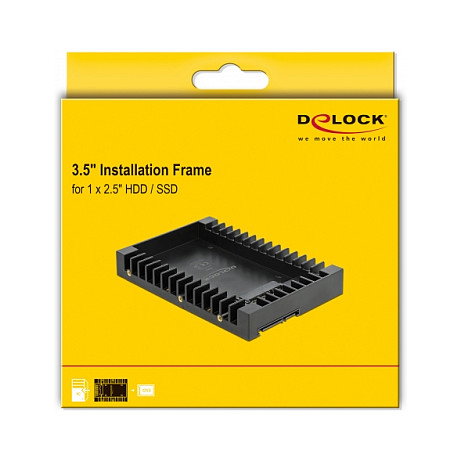 DeLOCK Bastidor de instalación para unidad SATA de 2.5 pulg. en bahía de 3.5 pulg. Negro