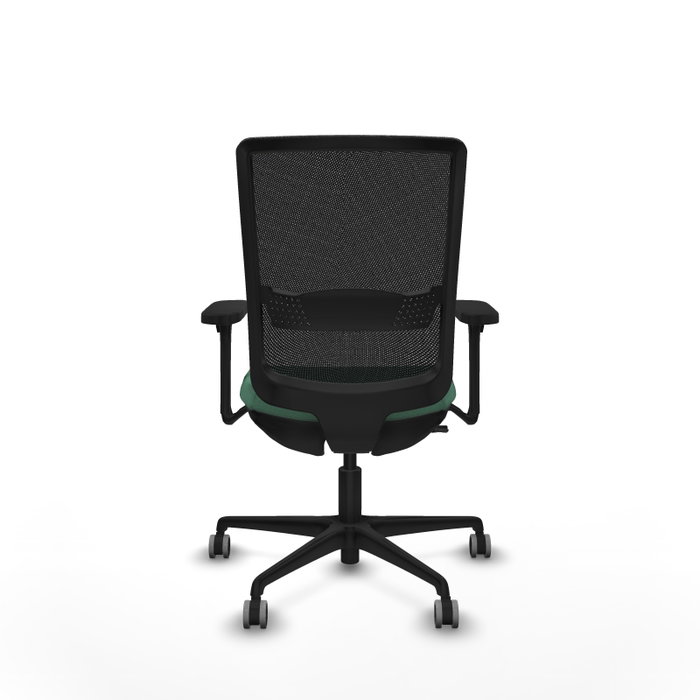 PIQUERAS Y CRESPO Silla de oficina Haches con mecanismo Sincro/Traslack, Verde esmeralda y Negro