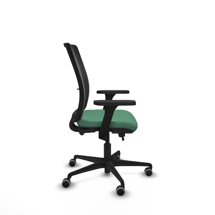 PIQUERAS Y CRESPO Silla de oficina Haches con mecanismo Sincro/Traslack, Verde esmeralda y Negro