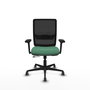 PIQUERAS Y CRESPO Silla de oficina Haches con mecanismo Sincro/Traslack, Verde esmeralda y Negro