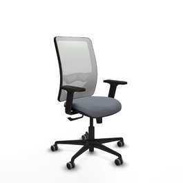 PIQUERAS Y CRESPO Silla de oficina Zulema con mecanismo Sincro, Gris y Blanco