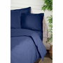 Aucune Juego de Cama de 100% Algodón Reforzado con Funda Nórdica y 2 Fundas de Almohada, Azul