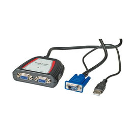 VALUE 14.99.3523 Splitter VGA Portátil de 2 Puertos 250 MHz para Resolución 1920x1440