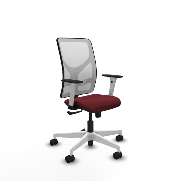 PIQUERAS Y CRESPO Silla de oficina Motilla con mecanismo Sincro, Granate y Blanco PIQUERAS Y CRESPO Silla de oficina Motilla con mecanismo Sincro, Granate y Blanco