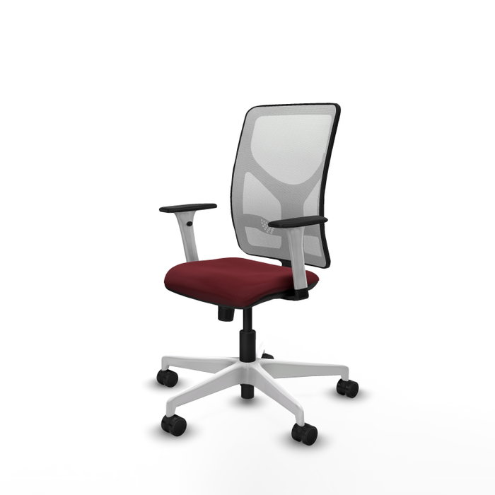 PIQUERAS Y CRESPO Silla de oficina Motilla con mecanismo Sincro, Granate y Blanco PIQUERAS Y CRESPO Silla de oficina Motilla con mecanismo Sincro, Granate y Blanco
