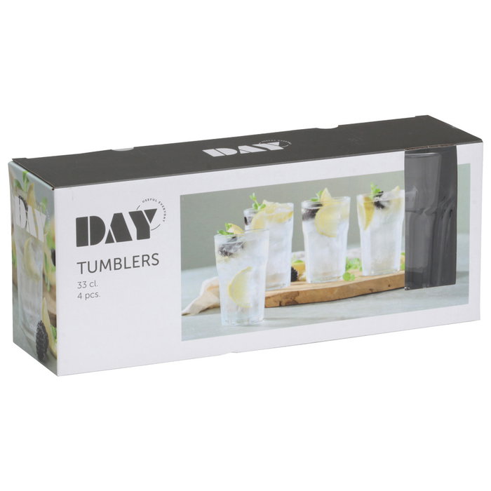 Day Juego de 4 Vasos de Vidrio para Lavavajillas, 330 ml