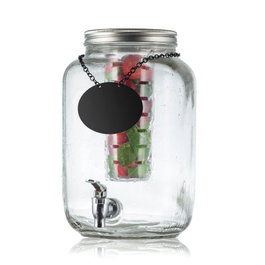 TABLECRAFT Dispensador de líquidos de cristal con infusor y capacidad 8L