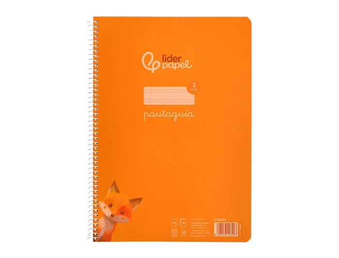 Liderpapel Cuaderno Espiral A4 Pautaguía Naranja