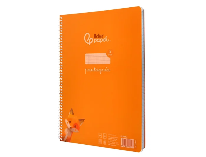 Liderpapel Cuaderno Espiral A4 Pautaguía Naranja