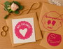 Innspiro Kit 4 Sellos Madera y 1 Tinta Rosa Boda Anuncio y Confirmación
