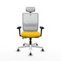 PIQUERAS Y CRESPO Silla de oficina Haches con mecanismo Sincro/Traslack, Amarillo y Blanco