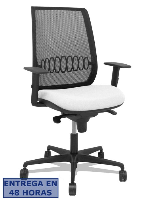 Piqueras Y Crespo Silla Alares con Mecanismo Sincro, Malla Negra y Asiento Blanco Piqueras Y Crespo Silla Alares con Mecanismo Sincro, Malla Negra y Asiento Blanco