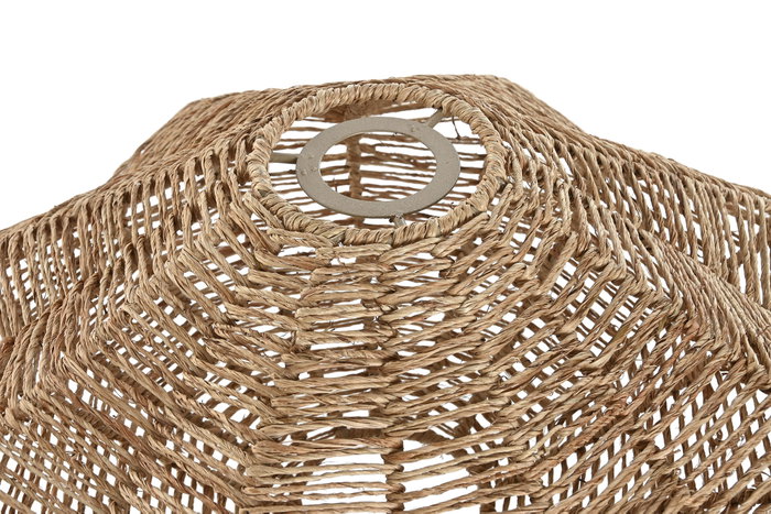 DKD Home Decor Pantalla decorativa Mediterráneo, concha de yute y metal, 40 cm x 20 cm x 40 cm, 2 unidades, color natural