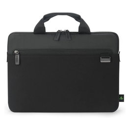 Dicota Sleeve Plus FIVE 13 - Funda de Neopreno para Portátil 13" Negro, Bolsillo Frontal y Asa, Material Reciclado, Ref. D3250503