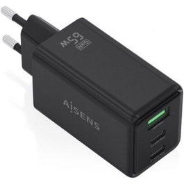 Aisens Cargador GaN 65W 2xUSB-C y 1xUSB-A Negro ASCH-65W3P073-BK