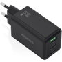 AISENS Cargador GaN 65W con 2xUSB-C y 1xUSB-A, Negro