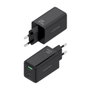 AISENS Cargador GaN 65W con 2xUSB-C y 1xUSB-A, Negro
