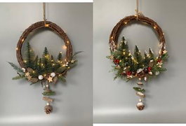 DKD Home Decor Decoracion Colgante Navidad Alpina Multicolor 11 x 65 x 40 cm (2 Unidades)