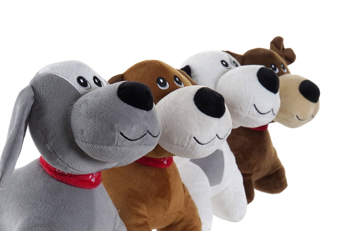 DKD Home Decor Peluche Perritos de 26cm (Pack de 4)
