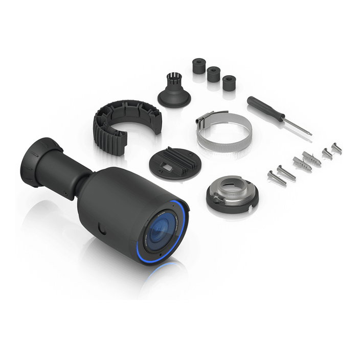 Ubiquiti UVC-G6-Pro-Bullet Cámara de Seguridad IP Negra, 8MP, Visión Nocturna 40m, Interior/Exterior, Montaje Techo/Pared/Poste