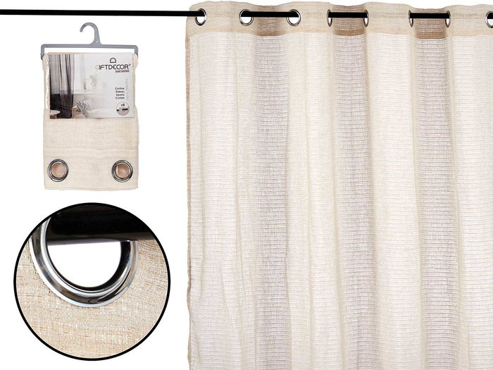 Giftdecor Cortina Visillo Beige 140x260 cm (Set de 6) Giftdecor Cortina Visillo Beige 140x260 cm (Set de 6)