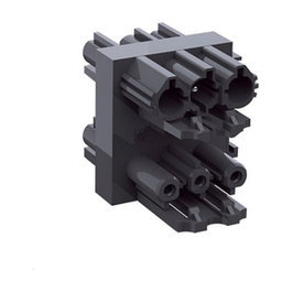 Bachmann 375.123 Bloque de distribución WIELAND GST18 1xIn/3xOut con lengüetas de bloqueo, negro