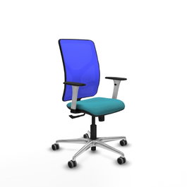 PIQUERAS Y CRESPO Silla de oficina Motilla con mecanismo Sincro, Turquesa y Azul