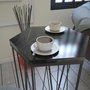 Hanah Home Mesa Auxiliar Mármol y Negro 40x35x62 cm