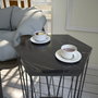 Hanah Home Mesa Auxiliar Mármol y Negro 40x35x62 cm