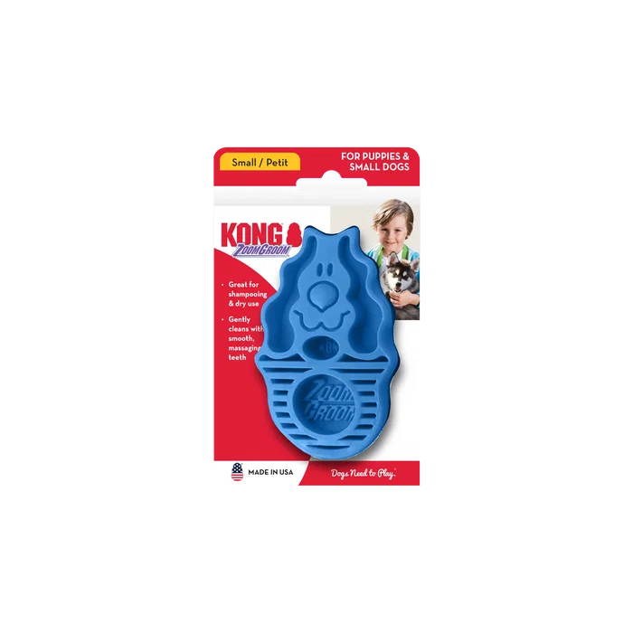 Kong ZoomGroom Cepillo Masajeador Azul ZG2