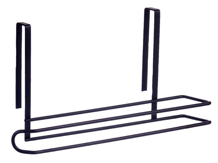 Kinvara Soporte Negro Metal para Rollo de Cocina 34.5 x 18.5 x 9.5 cm (Set de 8)