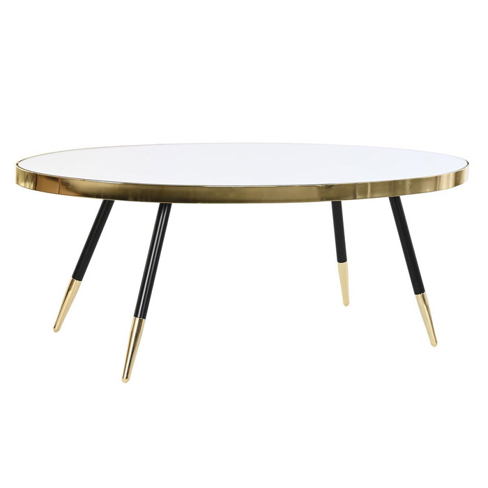 DKD Home Decor Mesa de Centro de Acero y Espejo Dorado