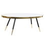 DKD Home Decor Mesa de Centro de Acero y Espejo Dorado