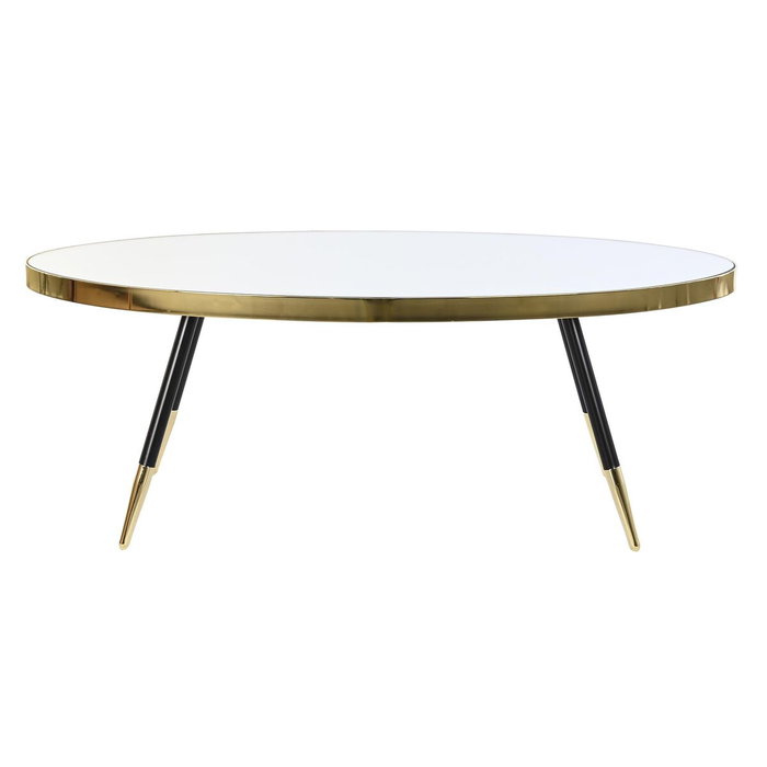 DKD Home Decor Mesa de Centro de Acero y Espejo Dorado