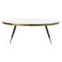 DKD Home Decor Mesa de Centro de Acero y Espejo Dorado