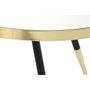 DKD Home Decor Mesa de Centro de Acero y Espejo Dorado