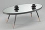 DKD Home Decor Mesa de Centro de Acero y Espejo Dorado
