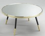DKD Home Decor Mesa de Centro de Acero y Espejo Dorado