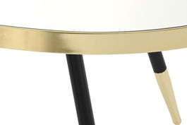 DKD Home Decor Mesa de Centro Urban 110x50x41.5 cm Acero y Espejo Dorado Negro