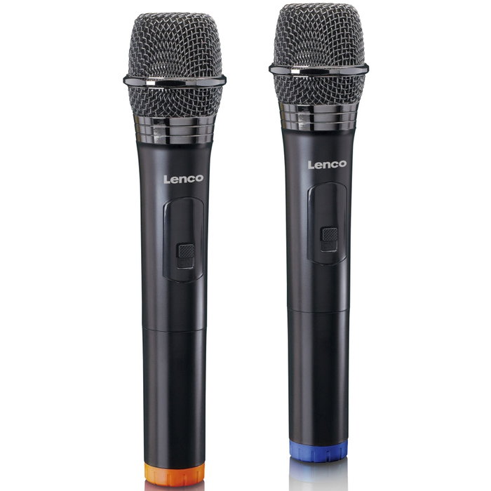 Lenco MCW-020BK Set de 2 Micrófonos Inalámbricos y Receptor Negro