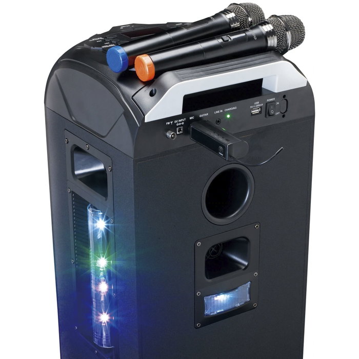 Lenco MCW-020BK Set de 2 Micrófonos Inalámbricos y Receptor Negro