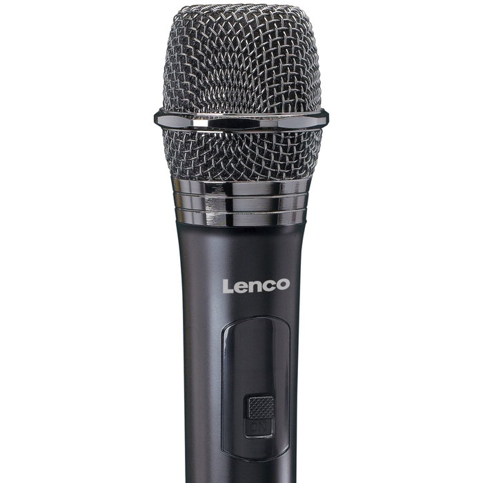 Lenco MCW-020BK Set de 2 Micrófonos Inalámbricos y Receptor Negro