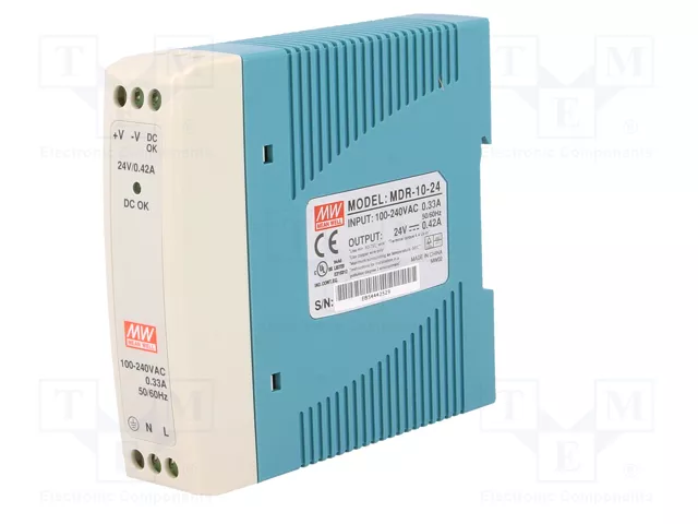 MEAN WELL MDR-10-24 Alimentador de impulso 10W 24VDC MEAN WELL MDR-10-24 Alimentador de impulso 10W 24VDC