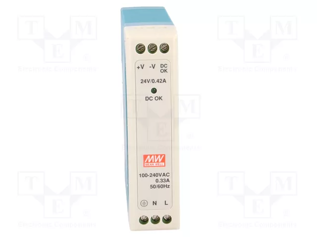 MEAN WELL MDR-10-24 Alimentador de impulso 10W 24VDC MEAN WELL MDR-10-24 Alimentador de impulso 10W 24VDC